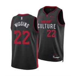 Men Miami Heat 22 Andrew Wiggins Black 2025 City Edition Stitched Basketball Jersey