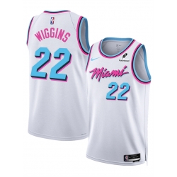 Men Miami Heat 22 Andrew Wiggins White 2025 City Edition Stitched Basketball Jersey