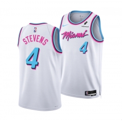 Men Miami Heat 4 Isaiah Stevens White 2024 25 City Edition Stitched Basketball Jersey