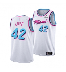 Men Miami Heat 42 Kevin Love White 2024 25 City Edition Stitched Basketball Jersey