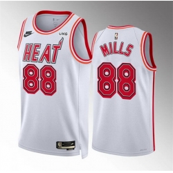 Men Miami Heat 88 Patrick Mills White Classic Edition Stitched Basketball Jersey