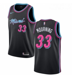 Womens Nike Miami Heat 33 Alonzo Mourning Swingman Black NBA Jersey City Edition