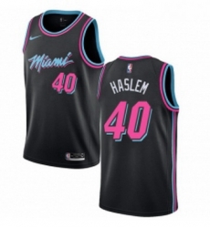 Womens Nike Miami Heat 40 Udonis Haslem Swingman Black NBA Jersey City Edition