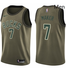 Mens Nike Milwaukee Bucks 7 Thon Maker Swingman Green Salute to Service NBA Jersey 