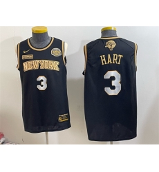 Men New Yok Knicks 3 Josh Hart Black Gold 2026 Finals Eastern Conference Champions Patch Stitched Jersey Men New Yok Knicks 3 Josh Hart Black Gold 2026 Finals Eastern Conference Champions Patch Stitched Jersey