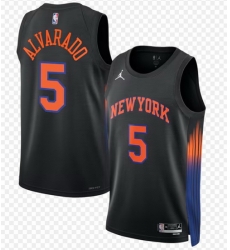 Men New York Knicks Jose Alvarado Black Stitched NBA Jersey Men New York Knicks Jose Alvarado Black Stitched NBA Jersey