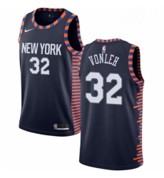 Womens Nike New York Knicks 32 Noah Vonleh Swingman Navy Blue NBA Jersey 2018 19 City Edition 