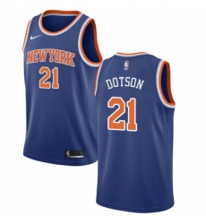 Youth Nike New York Knicks 21 Damyean Dotson Swingman Royal Blue NBA Jersey Icon Edition 