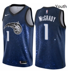 Youth Nike Orlando Magic 1 Tracy Mcgrady Swingman Blue NBA Jersey City Edition