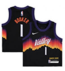 Toddler Phoenix Suns 1 Devin Booker Black 2021 City Edition Stitched Jersey