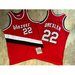 Blazers 22 Clyde Drexler Red 1983 84 Hardwood Classics Swingman Jersey