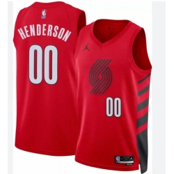 Men Jordan Adult Portland Trail Blazers Scoot Henderson Red Statement Jersey