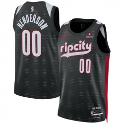 Men Portland Trail Blazers 00 Scoot Henderson Black 2024 25 City Edition Edition Stitched Basketball Jersey