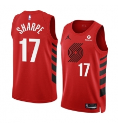 Men Portland Trail Blazers 17 Shaedon Sharpe 2022 23 Red Statement Edition Swingman Stitched Basketball Jersey