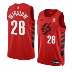 Men Portland Trail Blazers 26 Justise Winslow 2022 23 Red Statement Edition Swingman Stitched Basketball Jersey