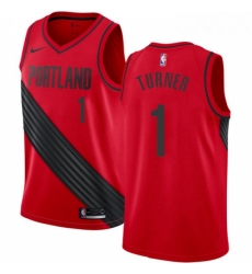 Mens Nike Portland Trail Blazers 1 Evan Turner Authentic Red Alternate NBA Jersey Statement Edition