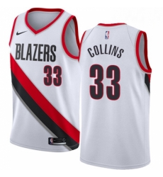 Mens Nike Portland Trail Blazers 33 Zach Collins Authentic White Home NBA Jersey Association Edition