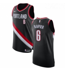 Mens Nike Portland Trail Blazers 6 Shabazz Napier Authentic Black Road NBA Jersey Icon Edition 