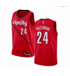 Mens Portland Trail Blazers 24 Kent Bazemore Red Swingman Jersey Earned Edition 