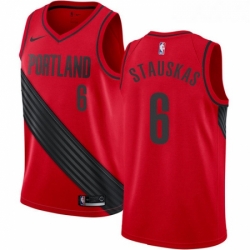 Womens Nike Portland Trail Blazers 6 Nik Stauskas Swingman Red NBA Jersey Statement Edition 