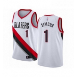 Womens Portland Trail Blazers 1 Anfernee Simons Swingman White Basketball Jersey Association Edition 