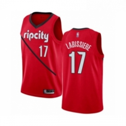 Womens Portland Trail Blazers 17 Skal Labissiere Red Swingman Jersey Earned Edition 