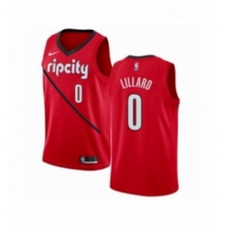 Youth Nike Portland Trail Blazers 0 Damian Lillard Red Swingman Jersey Earned Edition