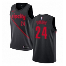 Youth Nike Portland Trail Blazers 24 Anfernee Simons Swingman Black NBA Jersey 2018 19 City Edition 