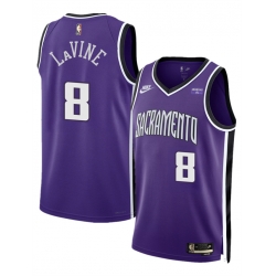 Men Sacramento Kings 8 Zach LaVine Purple 2025 Classic Edition Stitched Basketball Jersey