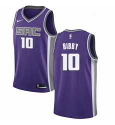 Mens Nike Sacramento Kings 10 Mike Bibby Authentic Purple Road NBA Jersey Icon Edition