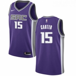 Youth Nike Sacramento Kings 15 Vince Carter Swingman Purple Road NBA Jersey Icon Edition 