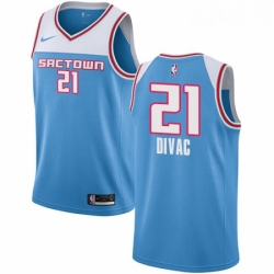 Youth Nike Sacramento Kings 21 Vlade Divac Swingman Blue NBA Jersey 2018 19 City Edition