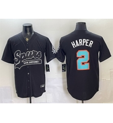 Men San Antonio Spurs  2 Dylan Harper Black Stitched Baseball Jerseys