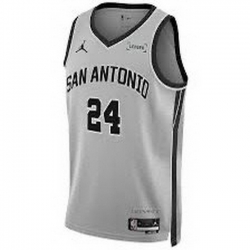 Men San Antonio Spurs  24 Devin Vessell Silver 2025 Statement Edition Stitched Basketball Jersey