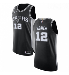 Youth Nike San Antonio Spurs 12 Bruce Bowen Authentic Black Road NBA Jersey Icon Edition