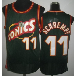 Seattle SuperSonics 11 Detlef Schrempf Green Throwback Revolution 30 NBA Jerseys