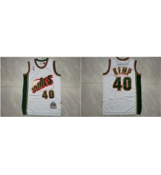 Supersonics 40 Shawn Kemp White 1995 96 Hardwood Classics Jersey