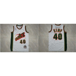 Supersonics 40 Shawn Kemp White 1995 96 Hardwood Classics Jersey