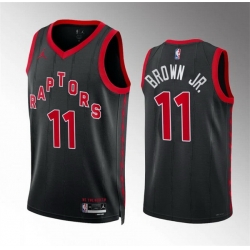 Men Toronto Raptors 11 Bruce Brown Jr Black Statement Edition Basketball Jersey