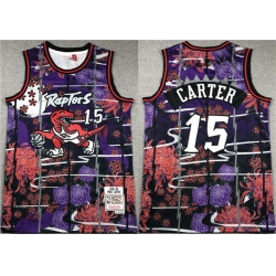 Men Toronto Raptors 15 Vince Carter Purple Red Throwback Stitched Jersey