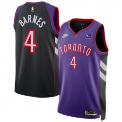 Men Toronto Raptors 4 Scottie Barnes Purple 2024 25 Classic Edition Swingman Stitched Basketball Jersey