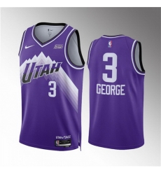 Men Utah Jazz 3 Keyonte George Purple 2023 24 City Edition Stitched Basketball Jersey