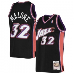 Men Utah Jazz 32 Karl Malone Black 1998 99 Mitchell  26 Ness Swingman Stitched Jersey