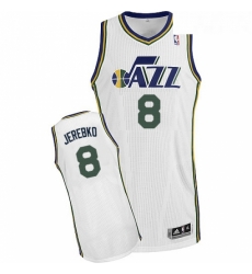 Youth Adidas Utah Jazz 8 Jonas Jerebko Authentic White Home NBA Jersey 