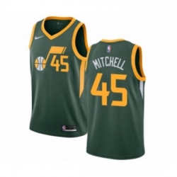 Youth Nike Utah Jazz 45 Donovan Mitchell Green Swingman Jersey Earned Edition 