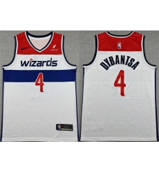 Men Washington Wizards 4 AJ Dybantsa White 2026 Association Edition Draft Stitched Basketball Jersey Men Washington Wizards 4 AJ Dybantsa White 2026 Association Edition Draft Stitched Basketball Jersey