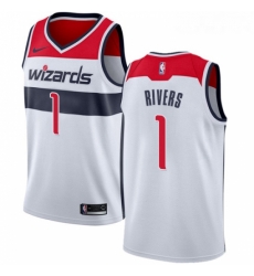 Womens Nike Washington Wizards 1 Austin Rivers Authentic White NBA Jersey Association Edition 