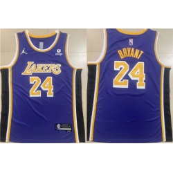 Men Los Angeles Lakers 24 Kobe Bryant Purple Stitched Basketball Jersey