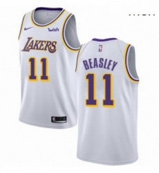 Mens Nike Los Angeles Lakers 11 Michael Beasley Swingman White NBA Jersey Association Edition 