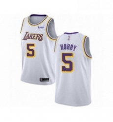 Youth Los Angeles Lakers 5 Robert Horry Swingman White Basketball Jerseys Association Edition